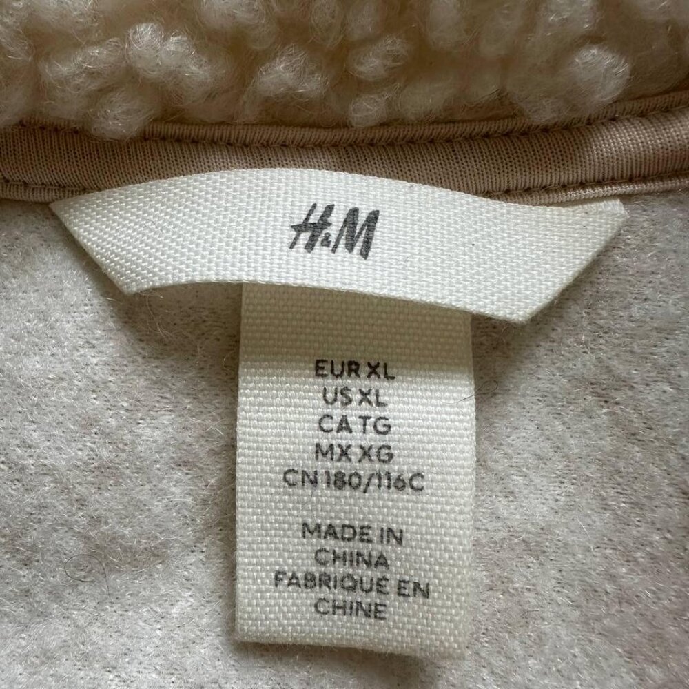 Warm Jacket Half-Zip Ivory Black Patterned - image 3